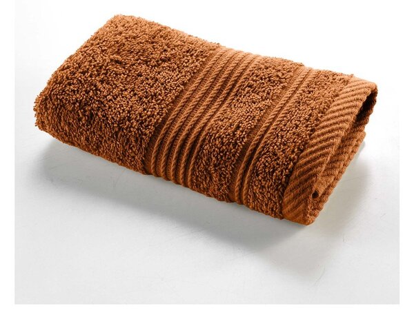 Asciugamano tipo terry color terracotta in cotone 30x50 cm Tendresse – douceur d'intérieur