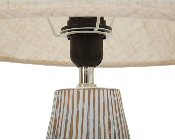 Lampada da tavolo color crema con paralume in tessuto (altezza totale 69,5 cm) Hanoi – Mauro Ferretti