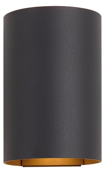 Lampada da parete moderna nera con LED integrato, dimmerabile a 3 fasi e ricaricabile - Sabbir