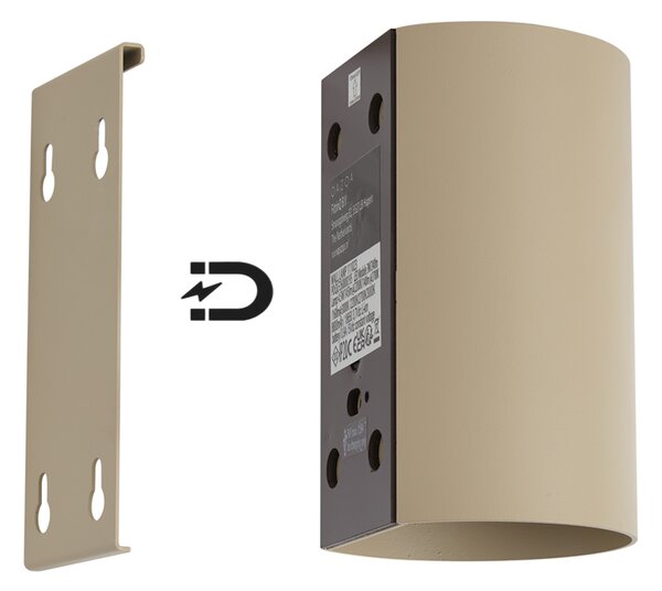 Lampada da parete moderna tortora incl. LED dimmerabile a 3 fasi e ricaricabile - Sabbir