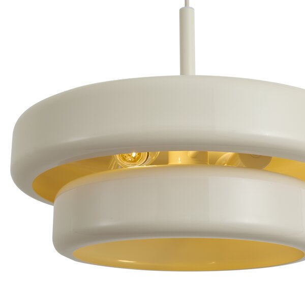 Lampada a sospensione retrò beige con paralume in metallo - Ophelia