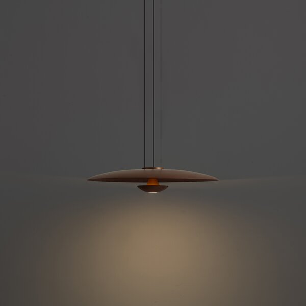 Lampada a Sospensione Moderna Bronzo con Legno di Noce Incl. LED Dimmerabile - Smith