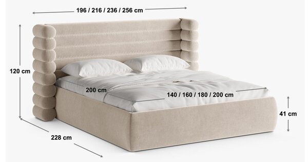 Letto matrimoniale imbottito verde con contenitore con rete inclusa 180x200 cm Mount – Micadoni