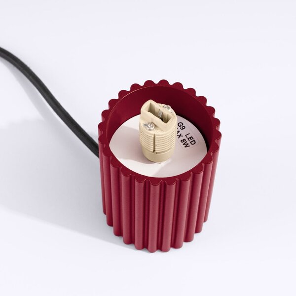 Lampada da tavolo burgundy con paralume in vetro (altezza totale 19 cm) Orbital – Sollux