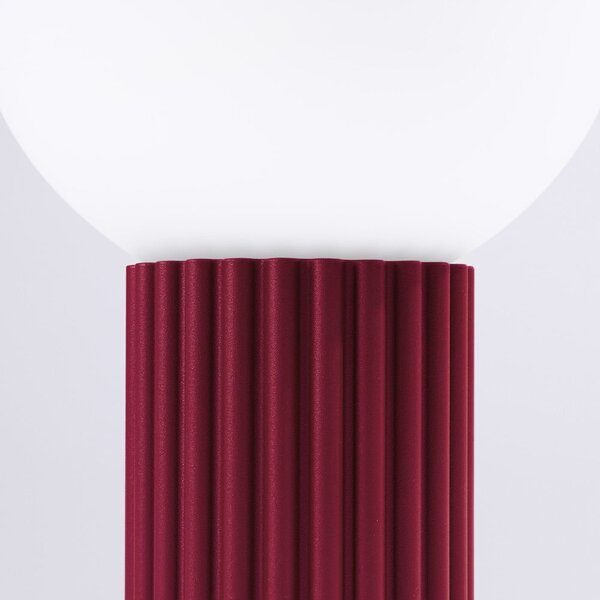 Lampada da tavolo burgundy con paralume in vetro (altezza totale 19 cm) Orbital – Sollux