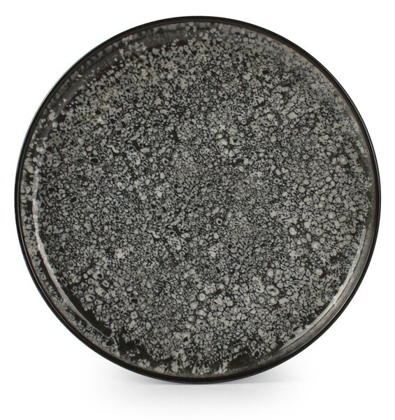 Piatto da dolce nero/color crema in gres ø 20 cm Gravel – ONA