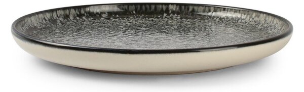 Piatto da dolce nero/color crema in gres ø 20 cm Gravel – ONA