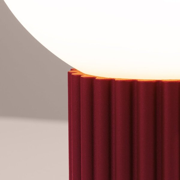 Lampada da tavolo burgundy con paralume in vetro (altezza totale 19 cm) Orbital – Sollux
