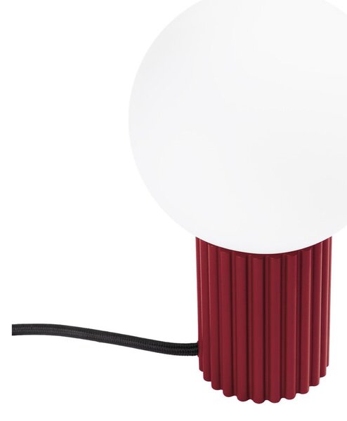Lampada da tavolo burgundy con paralume in vetro (altezza totale 19 cm) Orbital – Sollux