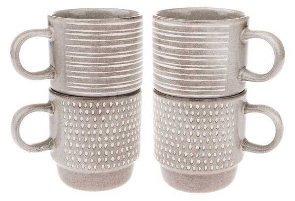 Tazzine in set marrone chiaro in ceramica 4 pz 290 ml – Dakls