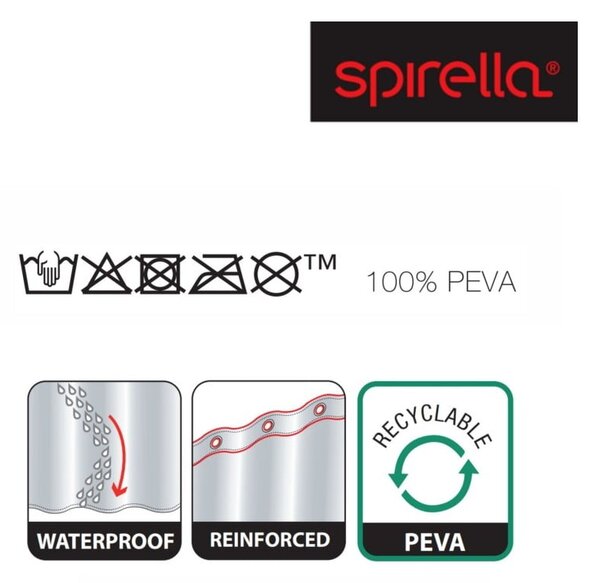Tenda per doccia 180x200 cm Birdy – Spirella