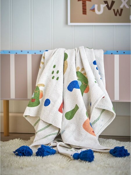 Coperta per bambini color crema in cotone riciclato 130x160 cm Sylvie – Bloomingville Mini