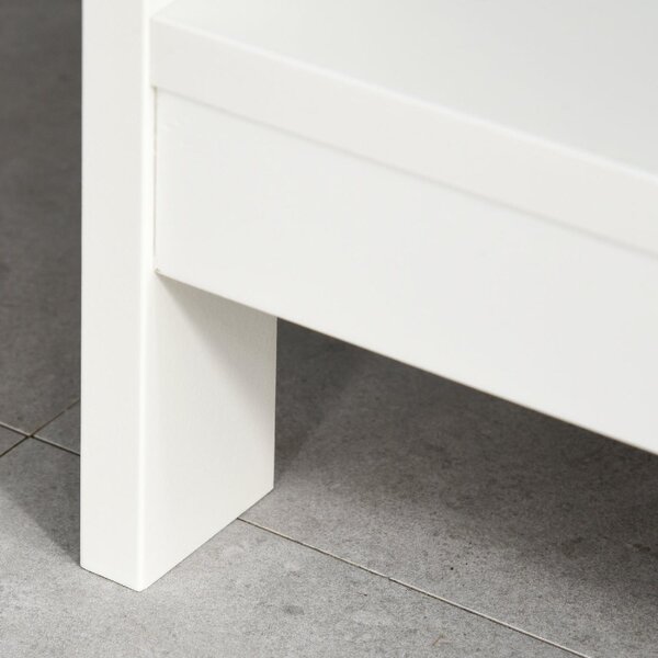 DecHome Consolle Ingresso Design Moderno con 2 Cassetti e 2 Mensole Dimensioni 100x30.5x80 cm colore Bianco