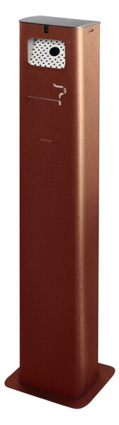 Posacenere a Colonna 17,5x10,5xh106 cm In Acciaio Verniciato con Contenitore Interno Marrone