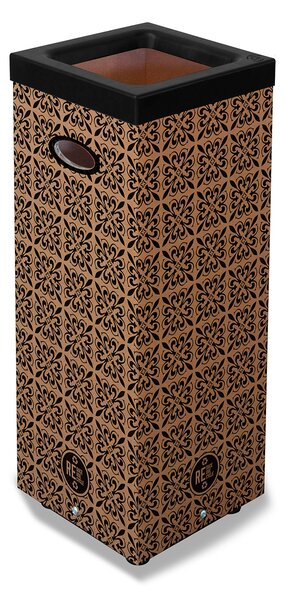Pattumiera Per Raccolta Rifiuti 28x28xh70 cm in Cartone Con Stampa Grafica G1 Beige