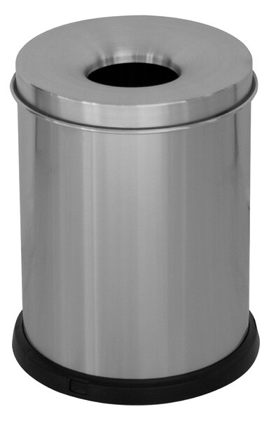 Pattumiera Gettacarte Ø25xh35 cm Autoestinguente in Acciaio Inox Argento