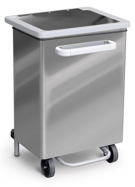 Pattumiera Per Raccolta Differenziata 47x37xh70 cm in Acciaio Inox a Pedale Lucido
