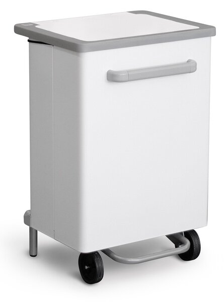 Pattumiera Per Raccolta Differenziata 47x37xh70 cm In Acciaio Verniciato a Pedale Bianco