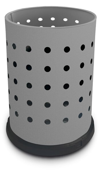 Pattumiera Gettacarte Ø25xh34 cm da Interno in Acciaio Verniciato Traforato Grigio