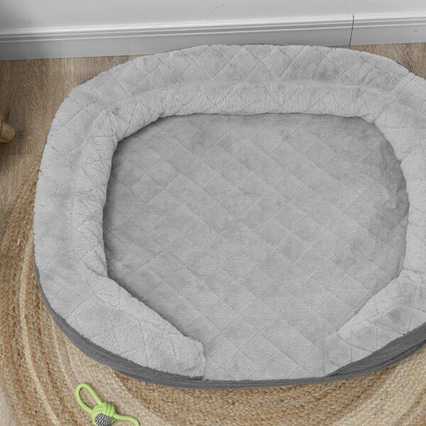 AllMyPets Cuccia Divano per Cani con Imbottitura Lettino per Cani Taglia Grande e Media fino 25kg 90x78x25cm colore Grigio - 550GYS425