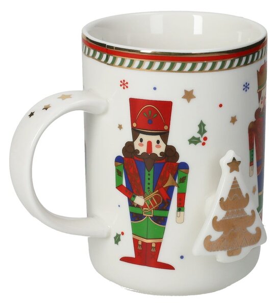 Tazza bianca con motivo natalizio 400 ml Lo schiaccianoci - Brandani