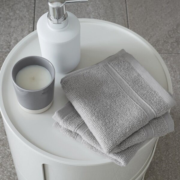 Set di asciugamani tipo terry grigio chiaro in cotone 2 pz 30x30 cm Zero Twist – Catherine Lansfield
