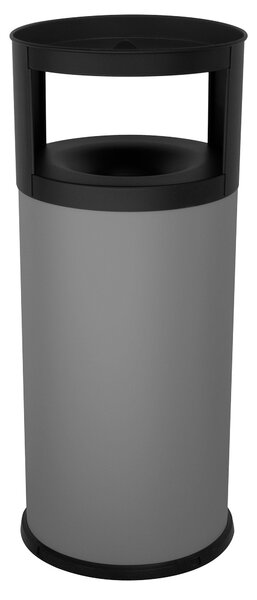 Pattumiera Gettacarte Ø38xh90 cm Autoestinguente Posacenere in Acciaio Verniciato Grigio