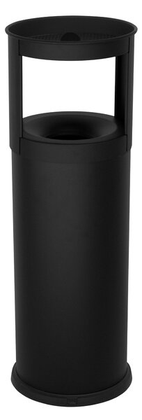 Pattumiera Gettacarte Ø25xh80 cm Autoestinguente Posacenere in Acciaio Verniciato Nero