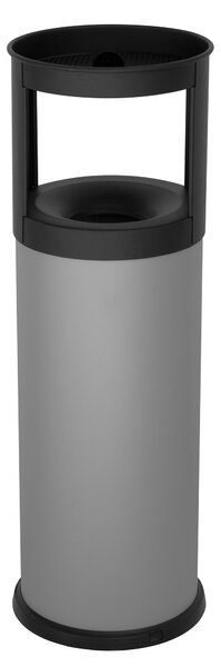 Pattumiera Gettacarte Ø25xh80 cm Autoestinguente Posacenere in Acciaio Verniciato Grigio