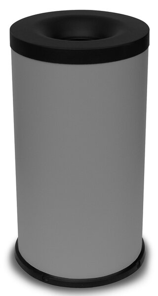 Pattumiera Gettacarte Ø38xh75 cm Autoestinguente In Acciaio Verniciato Grigio