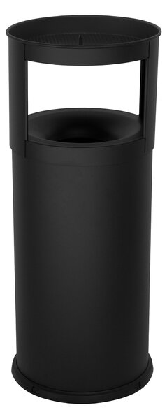 Pattumiera Gettacarte Ø31xh80 cm Autoestinguente Posacenere in Acciaio Verniciato Nero