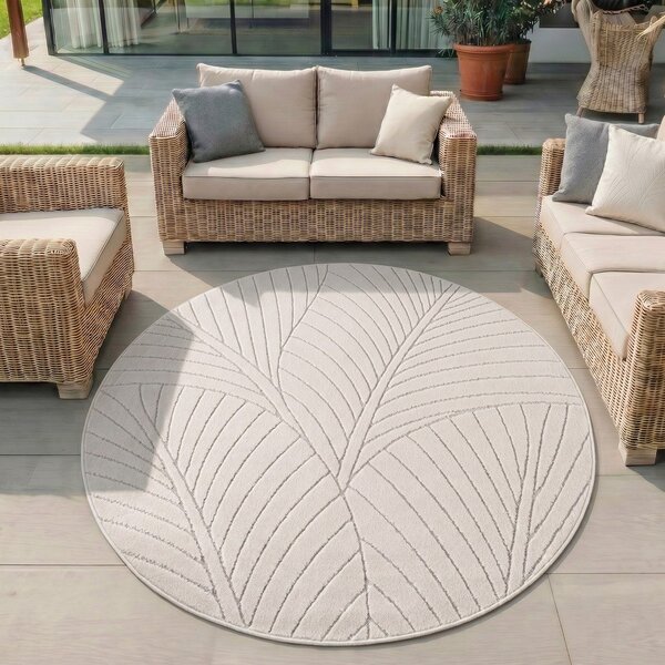Tappeto da interno/esterno rotondo color crema ø 120 cm Nova 1203 – Ayyildiz Carpets