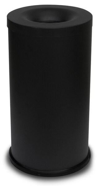 Pattumiera Gettacarte Ø38xh75 cm Autoestinguente In Acciaio Verniciato Nero