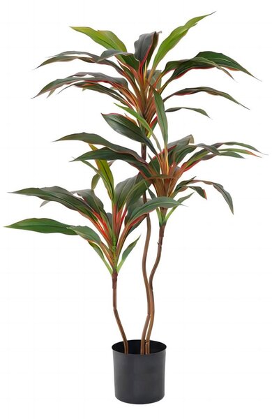Pianta artificiale Dracaena H95 cm con Vaso Verde