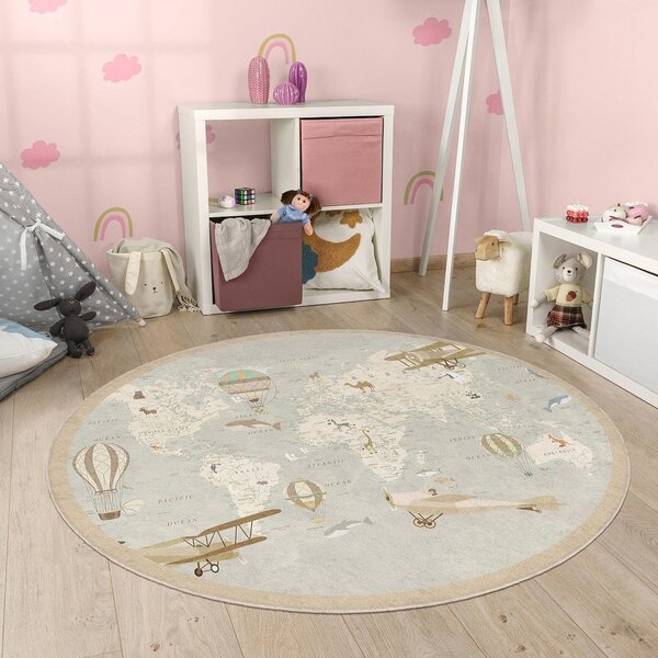 Tappeto da gioco per bambini lavabile ø150 cm Vintage World – Mila Home