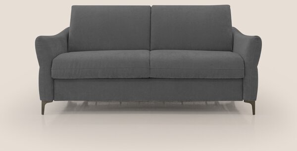 Dalia divano letto con materasso H18 cm e piedi alti in raffinato tess