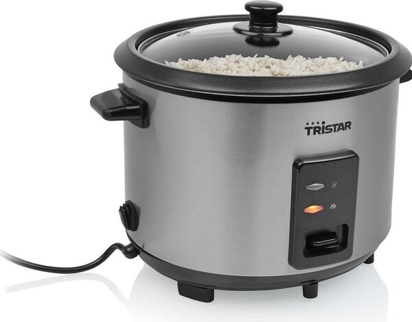 TRISTAR Cuociriso Elettrico Risottiera Antiaderente Potenza 700 Watt Capacit 1.8 Litri colore Argento - RK-6148