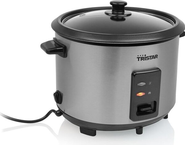 TRISTAR Cuociriso Elettrico Risottiera Antiaderente Potenza 700 Watt Capacit 1.8 Litri colore Argento - RK-6148
