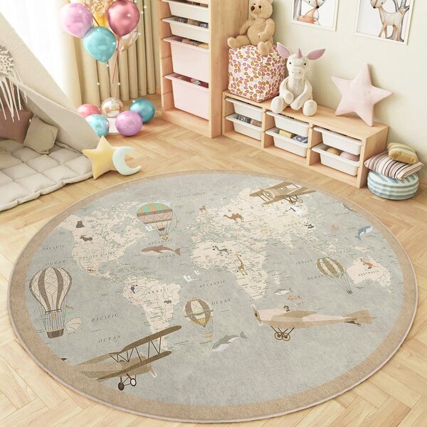 Tappeto da gioco per bambini lavabile ø150 cm Vintage World – Mila Home