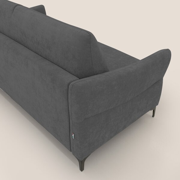 Dalia divano letto con materasso H18 cm e piedi alti in raffinato tess