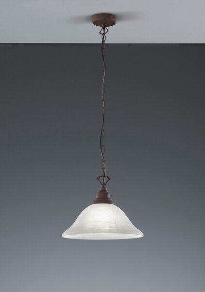 Lampadario grigio scuro in metallo con paralume in vetro ø 33,5 cm Country – Reality