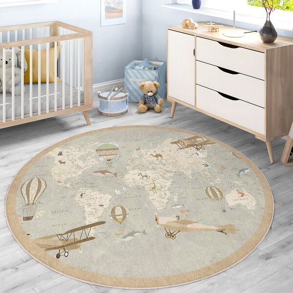 Tappeto da gioco per bambini lavabile ø150 cm Vintage World – Mila Home