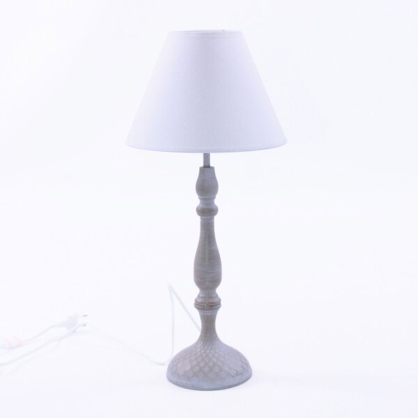 Lampada da Tavolo Ø23xH51 cm in Metallo Grigio