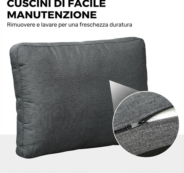 DecHome Divano Angolare 3 Posti Moderno con Chaise Longue Letto Estraibile Vano Contenitore in Tessuto Effetto Lino Dimensioni 197x129x85 cm colore