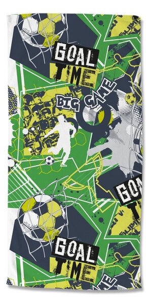 Telo mare da bambini verde in velluto 75x150 cm Goaltime – Good Morning
