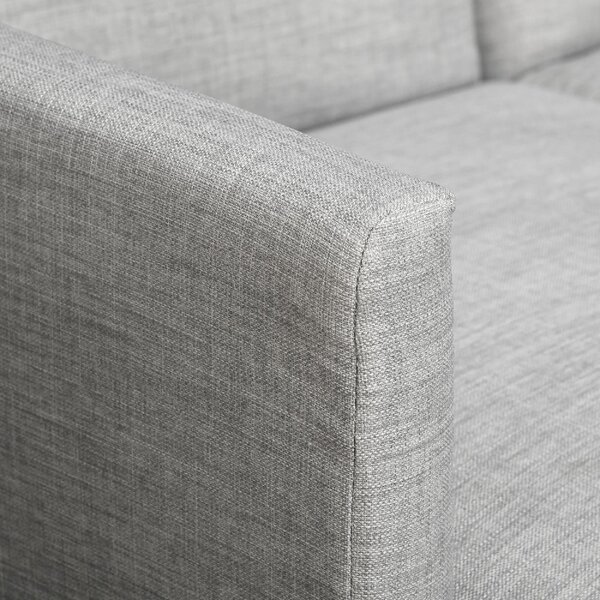 DecHome Divano Angolare 3 Posti Moderno con Chaise Longue Letto in Tessuto Dimensioni 207x146x80 cm colore Grigio Chiaro