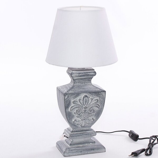 Lampada da Tavolo 15x11xH40 cm in MDF Design Classico Grigio