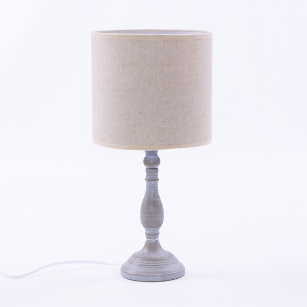 Lampada da Tavolo Ø20xH35 cm in Metallo Design Classico Grigio