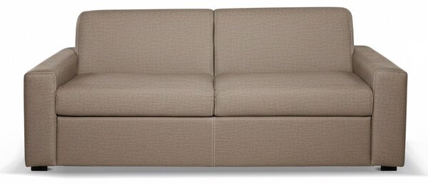 DecHome Divano Letto 3 Posti Tessuto Antimacchia Rete Elettrosaldata Piedini Quadrati Dimensioni 199x98x84 cm colore Camel - Flash