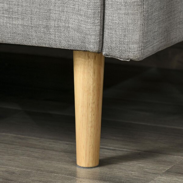 DecHome Divano Angolare 3 Posti Moderno con Chaise Longue Letto in Tessuto Dimensioni 207x146x80 cm colore Grigio Chiaro